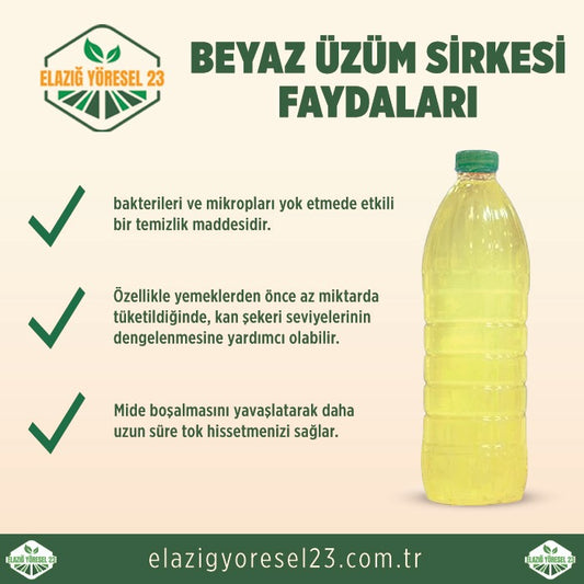 EV YAPIMI DOĞAL BEYAZ ÜZÜM SİRKESİ 1 Litre